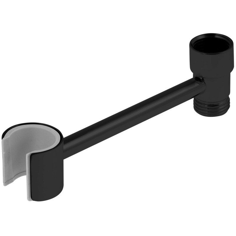 Elegancki, ruchomy uchwyt prysznicowy z mosiądzu, czarny mat, do baterii wannowych