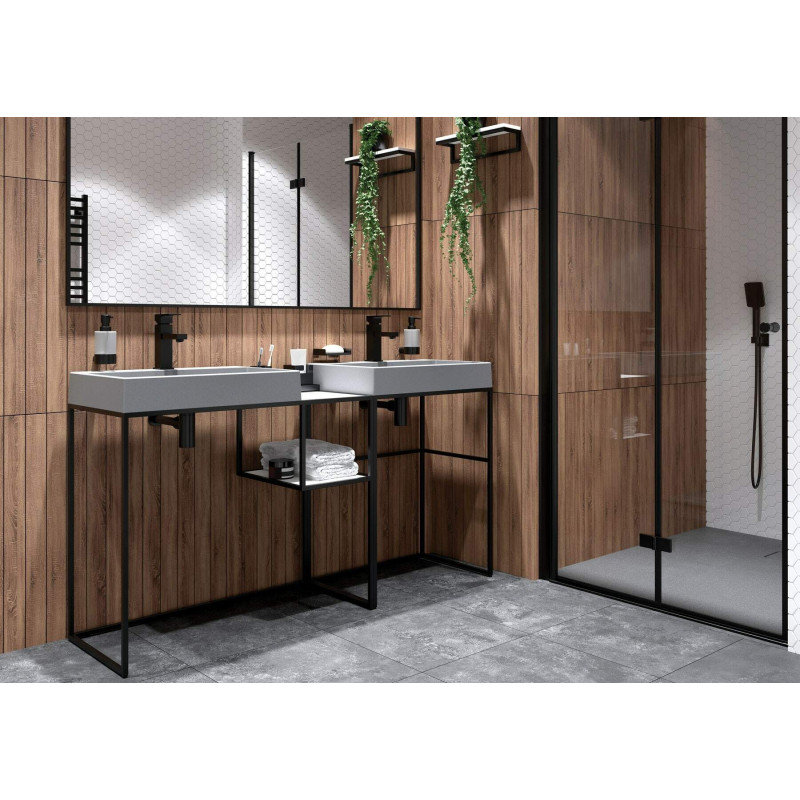 Elegancka Bateria Umywalkowa NERO z Mosiądzu - Jednouchwytowa i Wodospadowa Przepływ 4-9 l/min