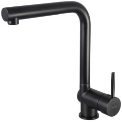 Elegancka bateria kuchenna nero z wyciąganą wylewką, mosiężna, oszczędzająca wodę