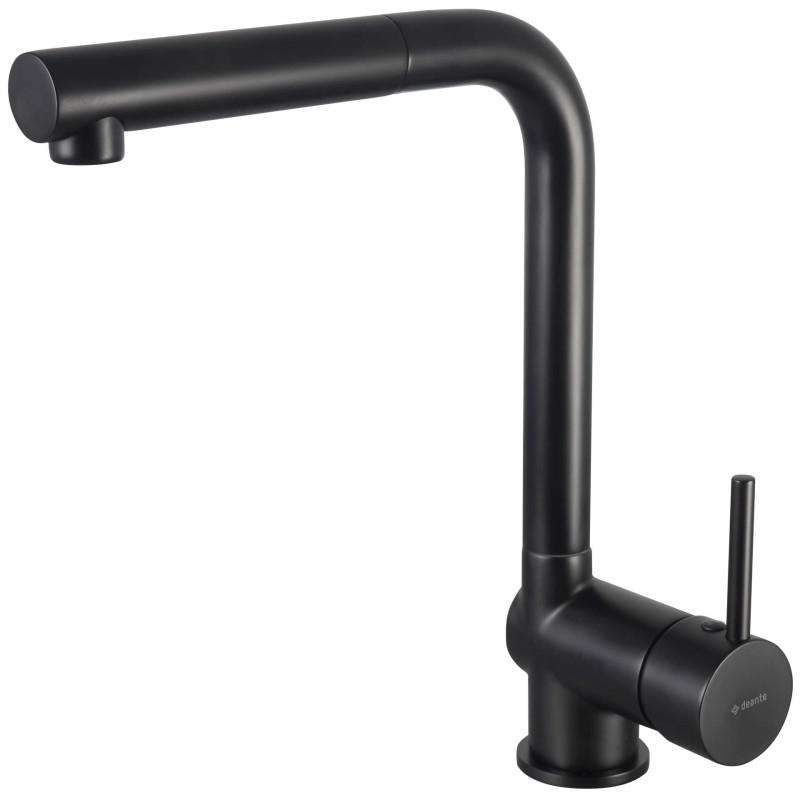 Elegancka bateria kuchenna nero z wyciąganą wylewką, mosiężna, oszczędzająca wodę