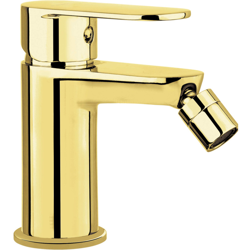 Elegancka Złota Bateria Bidetowa - Jednouchwytowa Stojąca z Mosiądzu