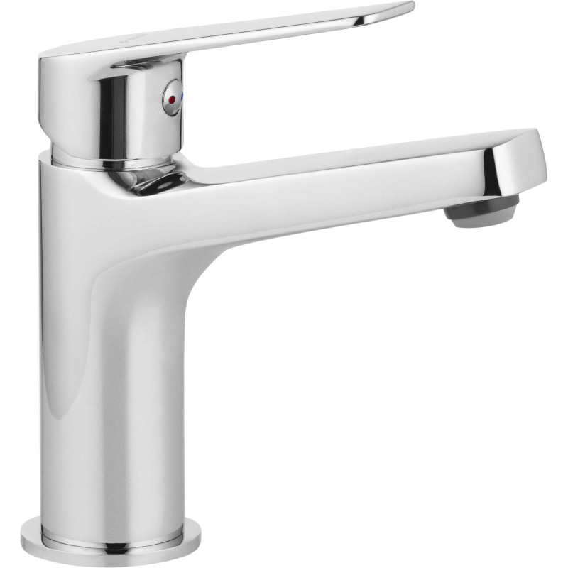 Nowoczesna bateria umywalkowa chromowana z funkcjonalnym mieszaczem i ruchomym aeratorem