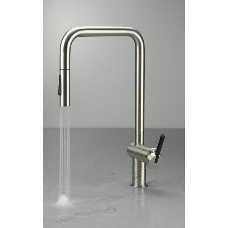 Perfekcyjna Stalowa Bateria Kuchenna z Wyciąganą Wylewką i Dwufunkcyjną Słuchawką