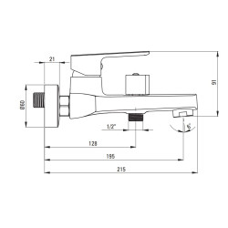 Elegancka Bateria Wannowa MARO w Czarnym Dekorze - Ścienny Design Deante
