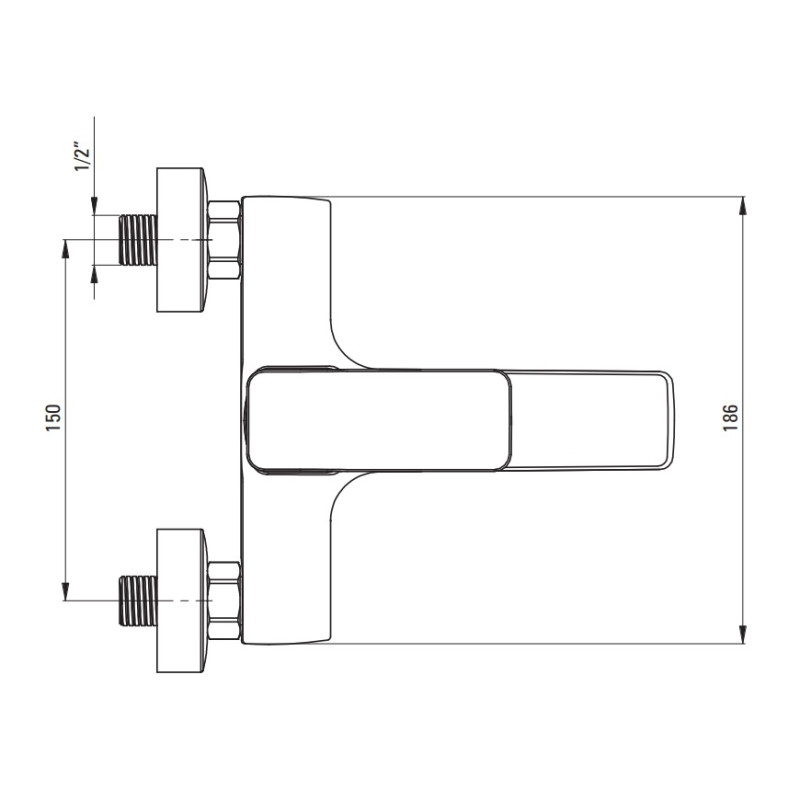 Elegancka Bateria Wannowa MARO w Czarnym Dekorze - Ścienny Design Deante