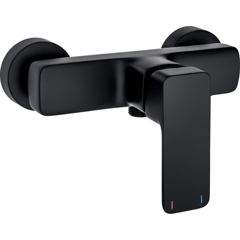 Elegancka czarna bateria prysznicowa z mosiądzu - ścienna, 2 lata gwarancji