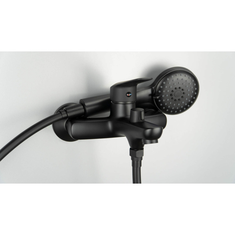 Nero - Elegancka Bateria Wannowa Ścienna z Mosiądzu z Ceramiczną Głowicą 35mm