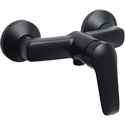 Nero Elegance: Ścienna Bateria Prysznicowa z Mosiądzu - Jednouchwytowy Mistrz Designu