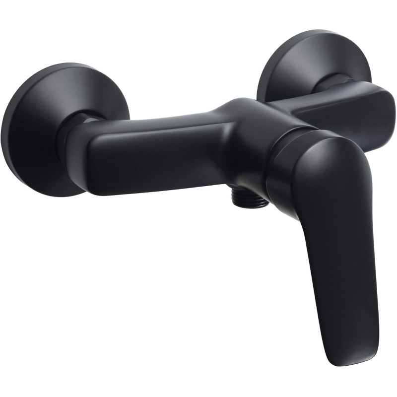 Nero Elegance: Ścienna Bateria Prysznicowa z Mosiądzu - Jednouchwytowy Mistrz Designu