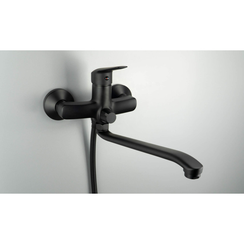 Deante Boro bateria umywalkowa ścienna nero