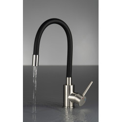 Bateria Kuchenny Elegance Flex - Elastyczna Wylewka, Czarna Stal 304, Gwarancja 7 Lat