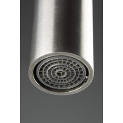 Elastyczna Bateria Kuchenna Stal-Biała z Giętą Wylewką - Nowoczesny Design