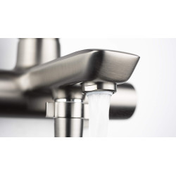 Elegancka Bateria Wannowa Ścienna Titanium - Jednouchwytowa, Mosiężna, Gwarancja 7 Lat