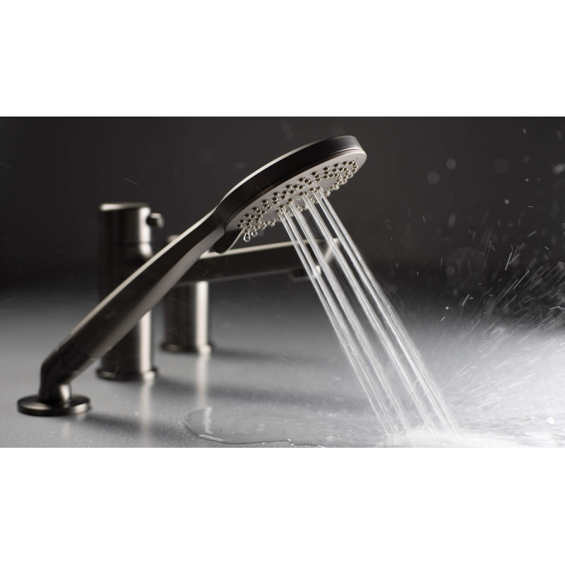 Titanium Elegance: Stojąca Bateria Wannowa 3-otworowa z Mosiądzu, Jednouchwytowa