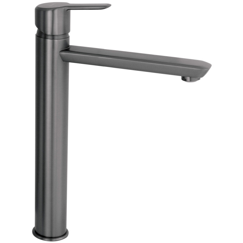 Bateria umywalkowa premium: elegancja titanium, jednouchwytowa z aeratorem silikonowym