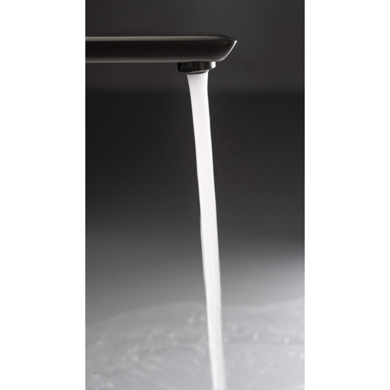 Bateria umywalkowa premium: elegancja titanium, jednouchwytowa z aeratorem silikonowym