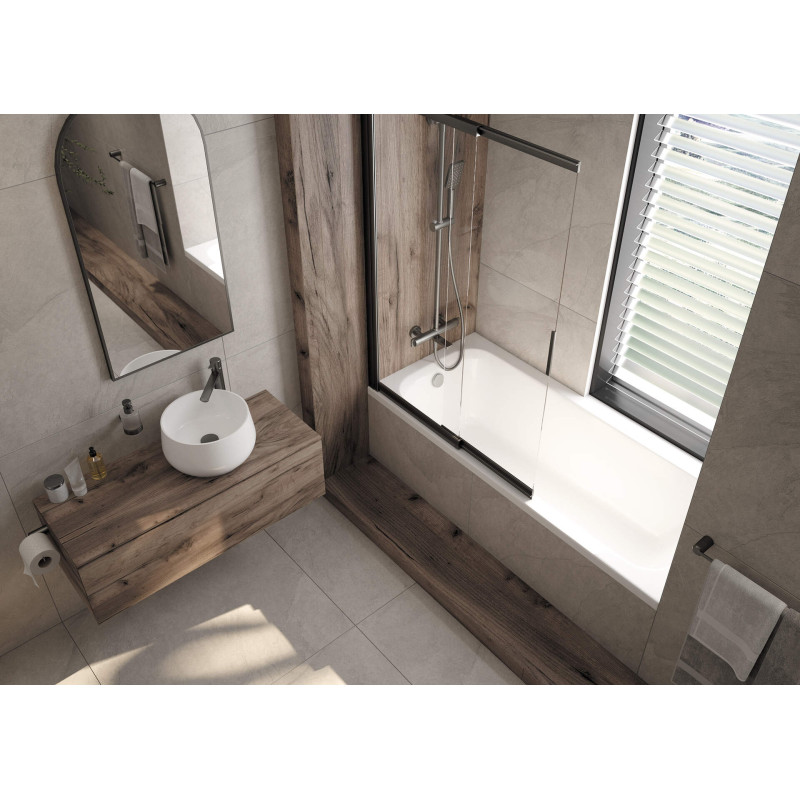 Bateria umywalkowa premium: elegancja titanium, jednouchwytowa z aeratorem silikonowym