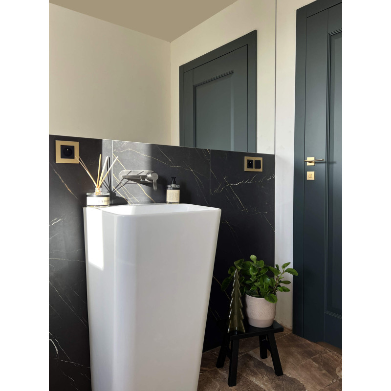 Tytanowa Bateria Umywalkowa Podtynkowa z Mosiądzu, Jednouchwytowa Mieszaczowa 4-9 l/min