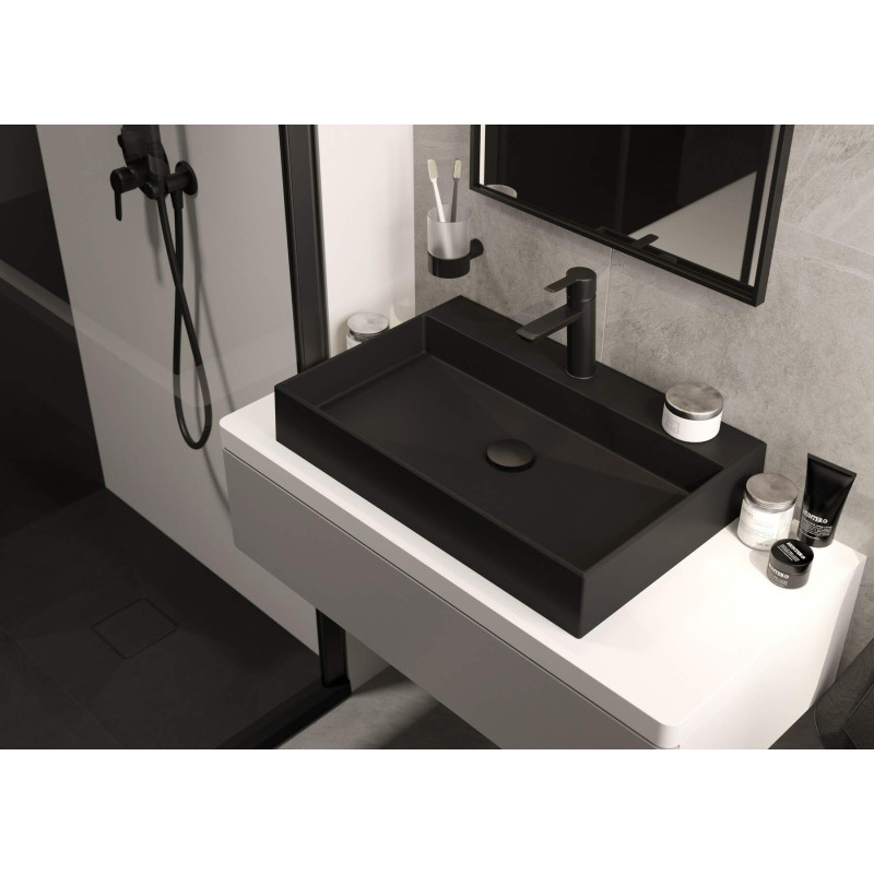 Bateria Umywalkowa Nero Elite - Mosiądz, Jednouchwytowa, Styl i Funkcjonalność