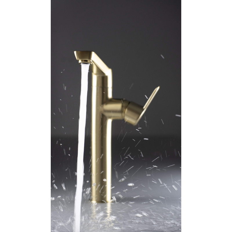 Deante Arnika bateria umywalkowa złoty szczotkowany