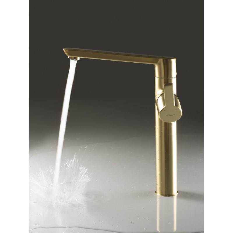 Deante Arnika bateria umywalkowa złoty szczotkowany