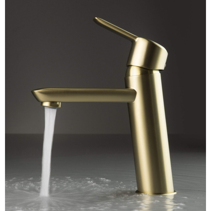 Deante Arnika bateria umywalkowa złoty szczotkowany