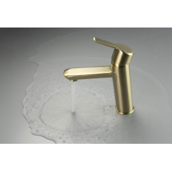 Deante Arnika bateria umywalkowa złoty szczotkowany