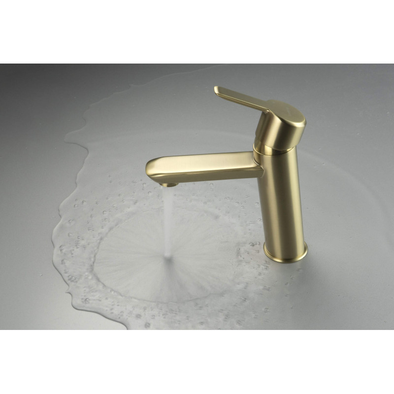 Deante Arnika bateria umywalkowa złoty szczotkowany