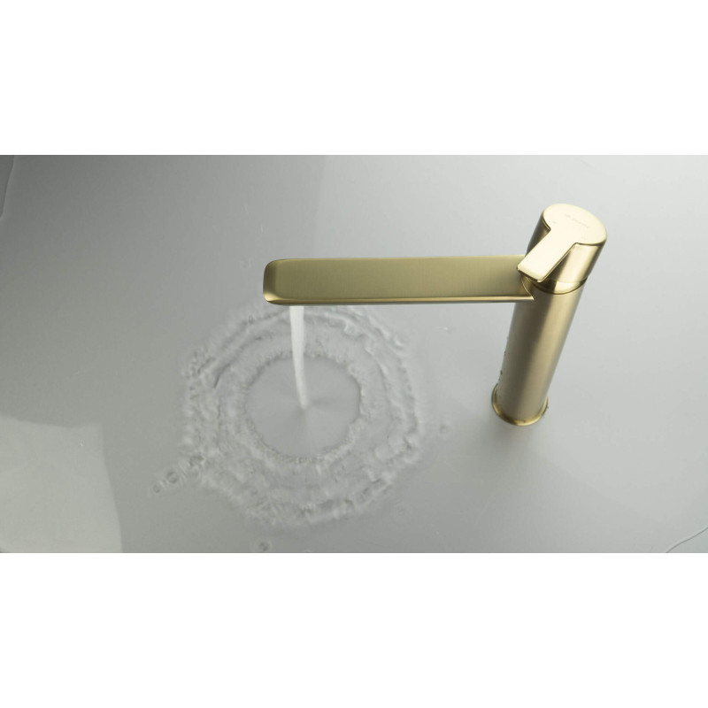 Deante Arnika bateria umywalkowa złoty szczotkowany