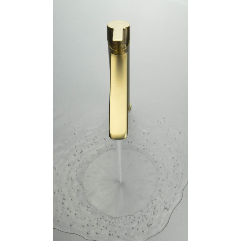 Deante Arnika bateria umywalkowa złoty szczotkowany