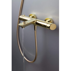 Złoty Błysk - Ścienna Bateria Wannowa z Mosiądzu, 2-Władna Elegancja