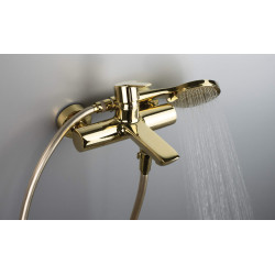 Złota Bateria Wannowa Elegance – Jednouchwytowy Luksus z Mosiądzu