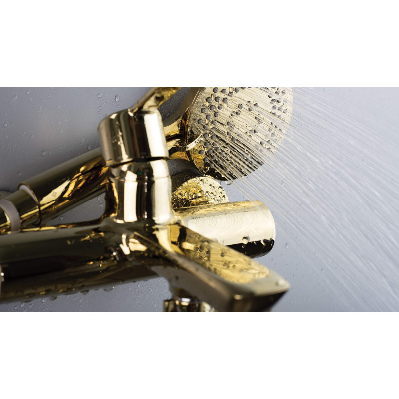 Złota Bateria Wannowa Elegance – Jednouchwytowy Luksus z Mosiądzu