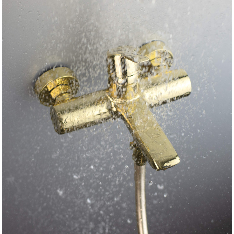 Złota Bateria Wannowa Elegance – Jednouchwytowy Luksus z Mosiądzu