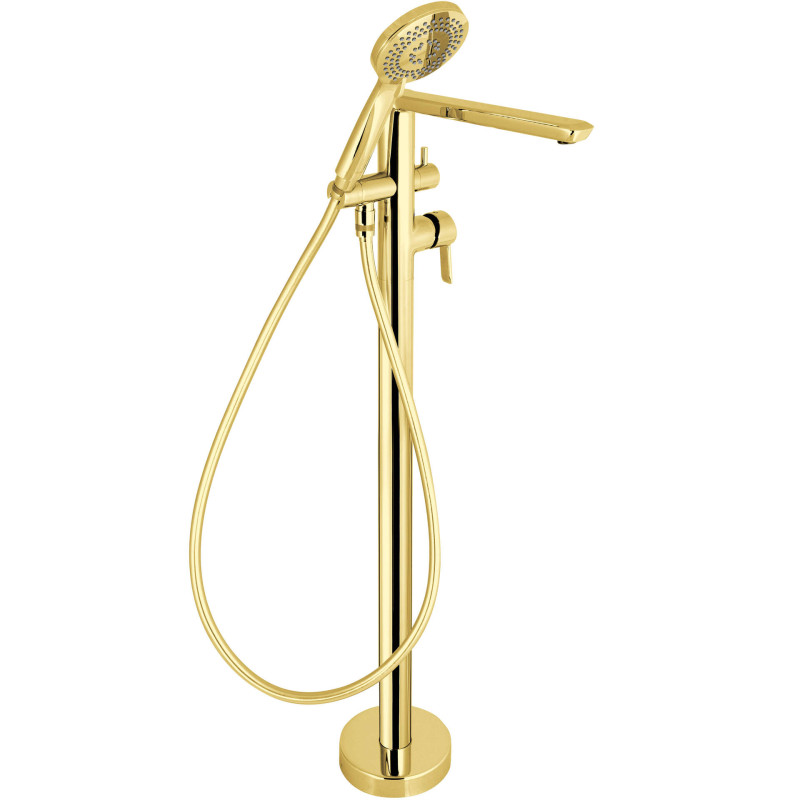 Luksusowa Bateria Wannowa Wolnostojąca Złota z Prysznicem - Elegancja i Komfort w Jednym