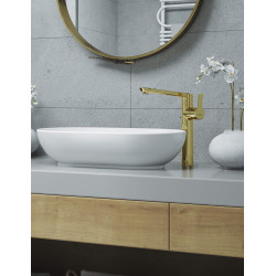 Złota Baterie Elegant: Mosiężna Wysoka Klasa z Obracaną Wylewką i Silikonowym Aeratorem