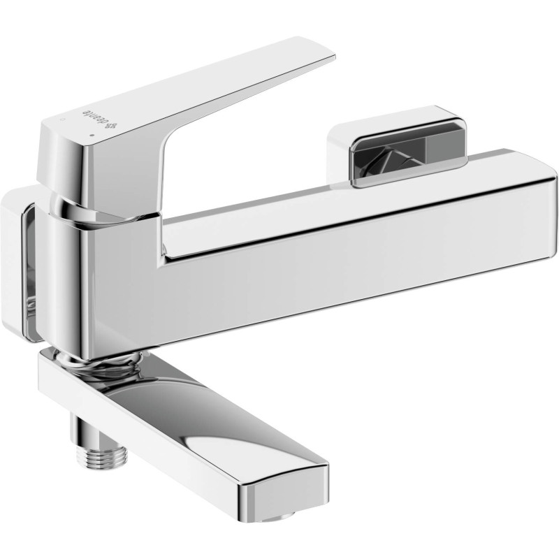 Lśniąca Chromowana Bateria Ścienna z Innowacyjną Składaną Wylewką