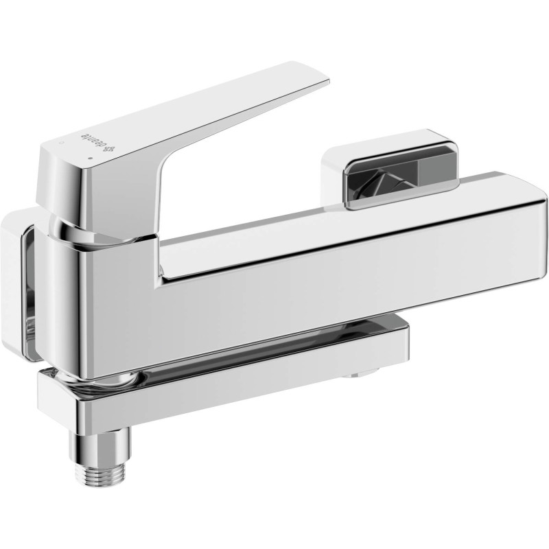 Lśniąca Chromowana Bateria Ścienna z Innowacyjną Składaną Wylewką