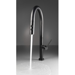 Bateria kuchenna Nero z wyciąganą wylewką, stal 304, 2 funkcje, strumień precyzyjny