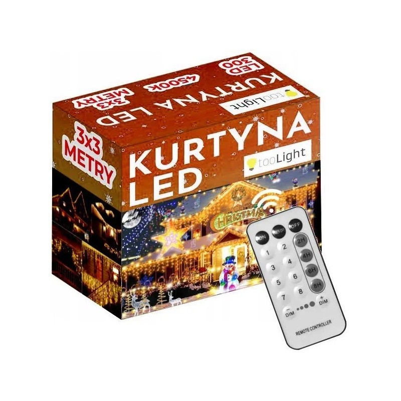 Świąteczna Kurtyna LED 304 Świateł - Magia Dekoracji na Każdą Okazję