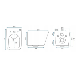 Nowoczesna WC Bezkrawędziowa RAUL, Czarny Matowy, Duroplast & Slim Design