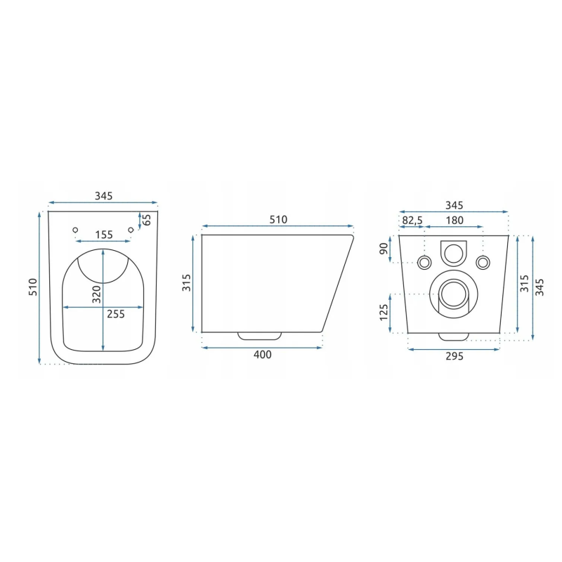 Nowoczesna WC Bezkrawędziowa RAUL, Czarny Matowy, Duroplast & Slim Design