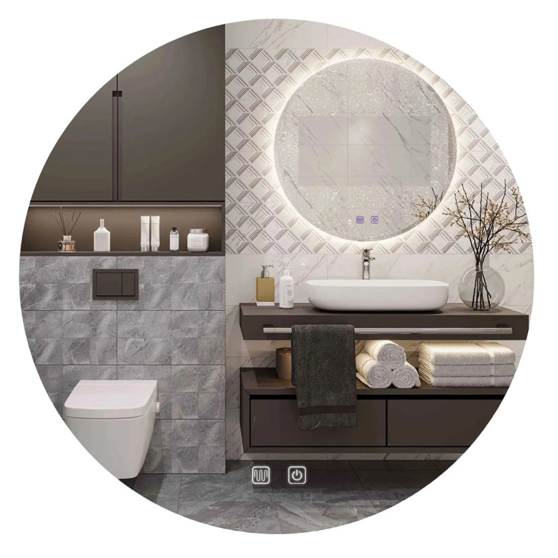 Olśniewające Lustro LED 80CM - Nowoczesny Design w Każdym Wnętrzu