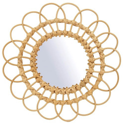 Bambusowe Lustro Okrągłe 35cm - Naturalny Akcent do Twojego Wnętrza
