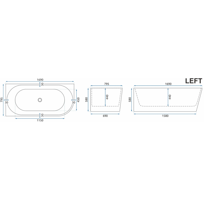 Luksusowa Wanna Sydney 160 Lewa - Komfort i Styl w Twoim Domu