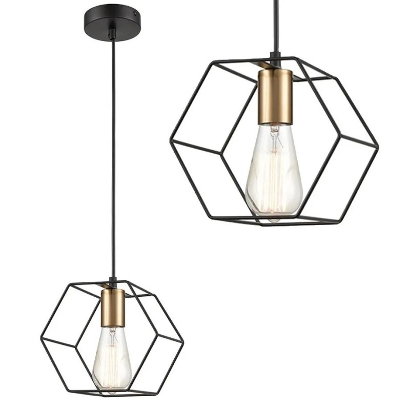 Elegancka Lampa Czarna ze Złotym Wykończeniem - Nowoczesny Design APP1131-1CP