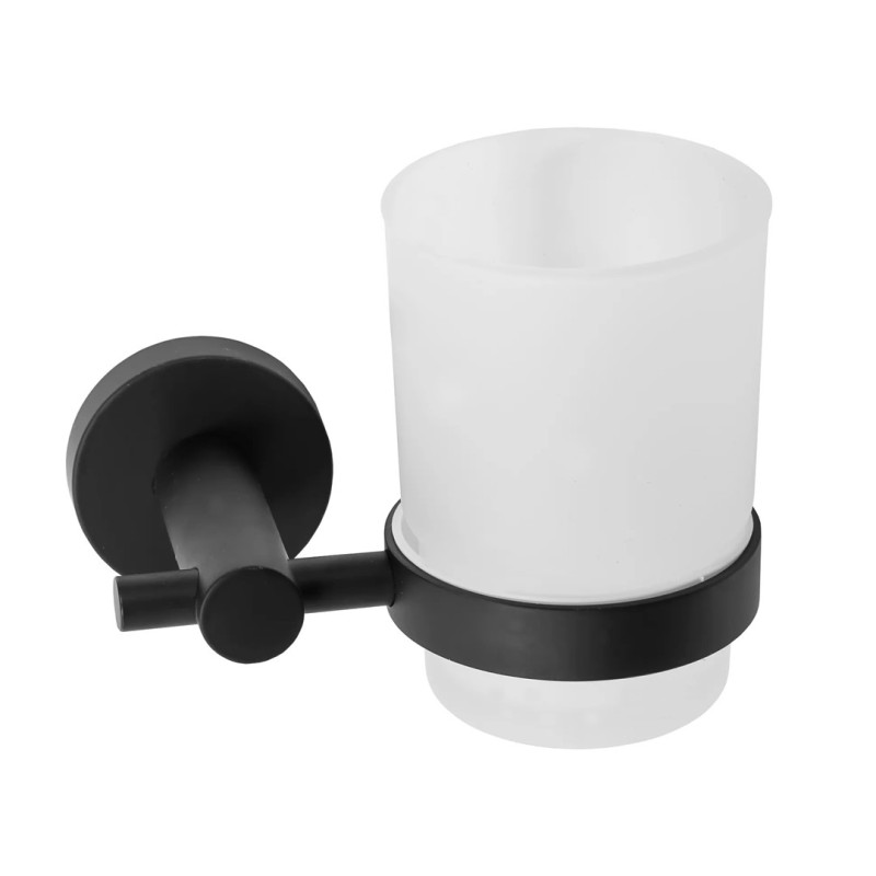 Elegancki Kubek Łazienkowy Wiszący LEO - Nowoczesny Design w Czerni