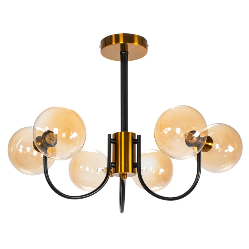 Czarna Złota Lampa APP1120-6CP - Elegancja i Styl w Twoim Wnętrzu