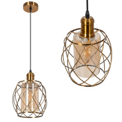 Złota Lampa Sufitowa APP1129-1CP w Ciepłym Bursztynie - Elegancja i Styl w Twoim Domu