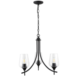 Elegancka Lampa Wisząca APP1235-3CP - Nowoczesny Czarny Design